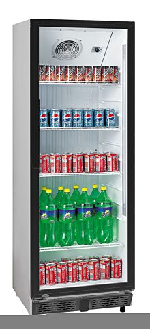 Flaschenkühlschrank 360 L 620x635x1732 mm, weiß mit schwarzem Rahmen