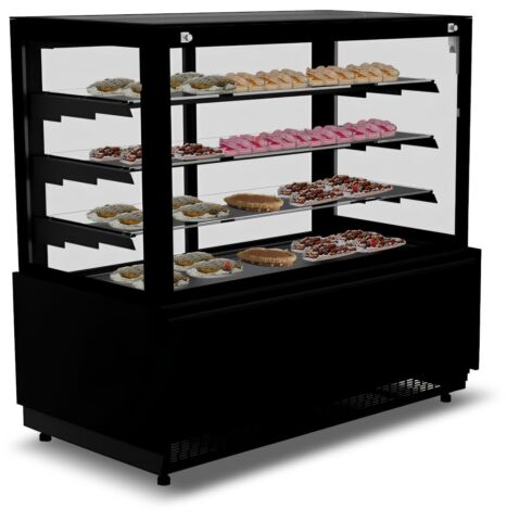 Kuchentheke Kuchenvitrine NERO Schwarz, 937x790x1400mm