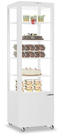 Saro Umluftkühlvitrine SVEN weiß, 515x485x1689 mm 235 Liter
