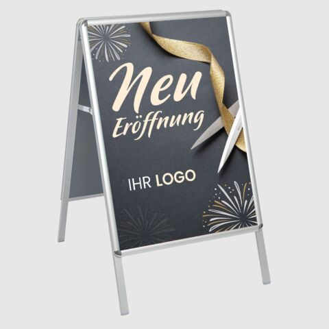 Kundenstopper GNE150 für Neu-Eröffnungen mit Plakat & Logo