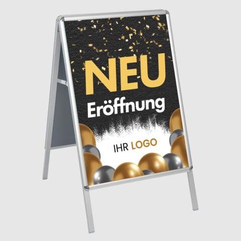 Kundenstopper GNE200 für Neu-Eröffnungen mit Plakat & Logo