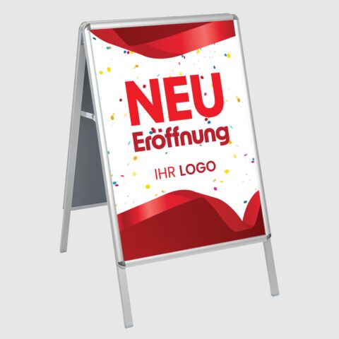 Kundenstopper GNE300 für Neu-Eröffnungen mit Plakat & Logo