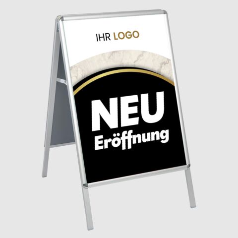 Kundenstopper GNE350 für Neu-Eröffnungen mit Plakat & Logo