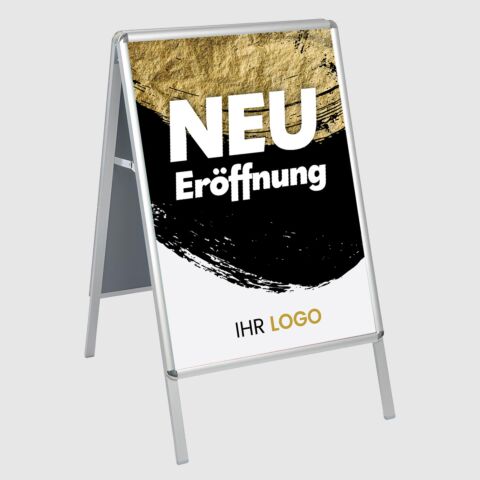 Kundenstopper GNE400 für Neu-Eröffnungen mit Plakat & Logo