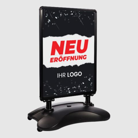 Kundenstopper SNE100 für Neu-Eröffnungen mit A1-Plakat & Logo