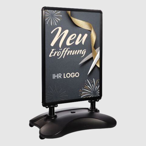 Kundenstopper SNE150 für Neu-Eröffnungen mit A1-Plakat & Logo
