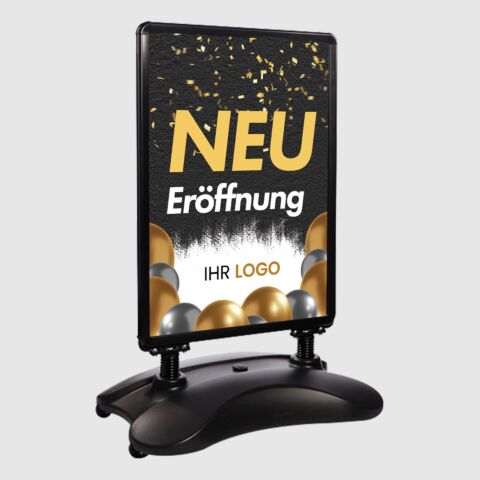 Kundenstopper SNE200 für Neu-Eröffnungen mit A1-Plakat & Logo