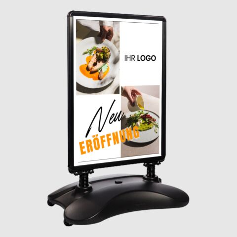 Kundenstopper SNE450 für Neu-Eröffnungen mit A1-Plakat & Logo