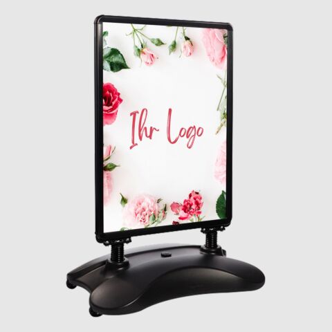 Kundenstopper SNE500 für Blumenläden Floristen mit A1-Plakat & Logo