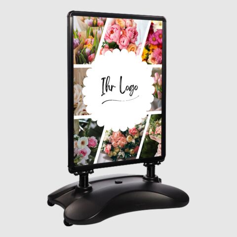 Kundenstopper SNE505 für Blumenläden Floristen mit A1-Plakat & Logo