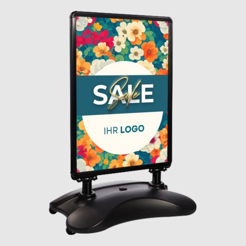 Kundenstopper SNE510 „SALE“ für Blumenläden Floristen mit A1-Plakat & Logo