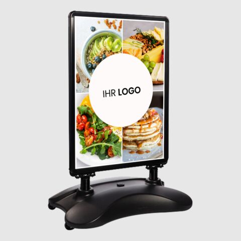 Kundenstopper SNE535 für Frühstück & Brunch mit A1-Plakat & Logo