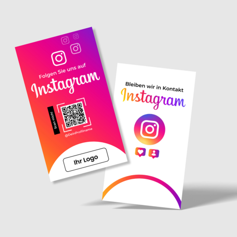 Instagram Follow-Karte mit QR-Code & Logo