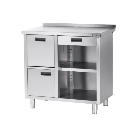 Arbeitstisch für Kaffeemaschine, mit Aufkantung, 1000 x 700 x 1000 mm