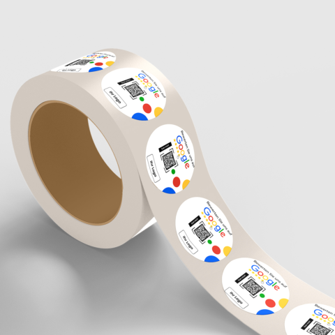 Aufkleber auf Rolle Google-Bewertung white