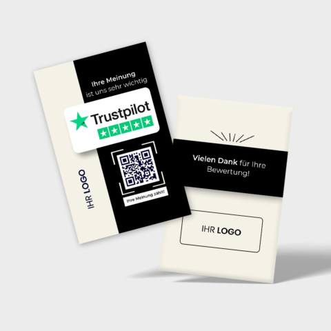 Trustpilot Bewertungskarte Elegance mit QR-Code & Logo