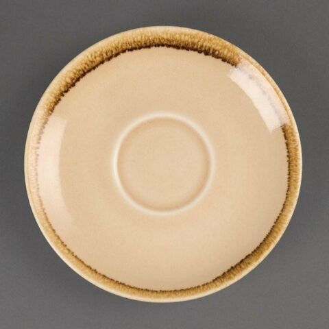 Olympia Kiln Cappuccino Untertasse Sandstein 14cm (6 Stück)-Gastro-Germany