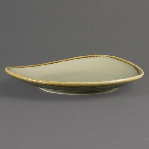 Olympia Kiln dreieckige Platte Moos 28cm (4 Stück)-Gastro-Germany