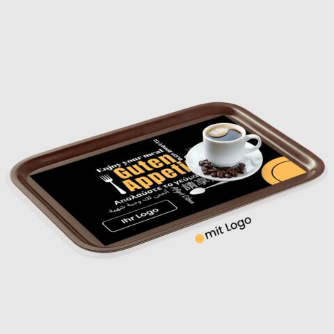 Tischset Tabletteinleger GN 1/1 „Guten Appetit“ mit Logo, schwarz (500 Stk,)