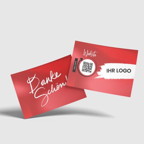 Danke-Karte „ Harmony“ – Mit Logo & QR Code für Webseite (DIN A6)