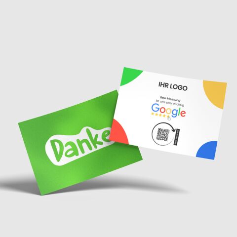 Danke-Karte „ Luxe“ – Mit Logo & QR Code für Google-Bewertung (500 Stk)