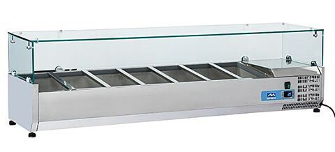 MASTRO Kühlaufsatzvitrine 5x GN 1/3 + 1x GN 1/2, Breite 1600mm