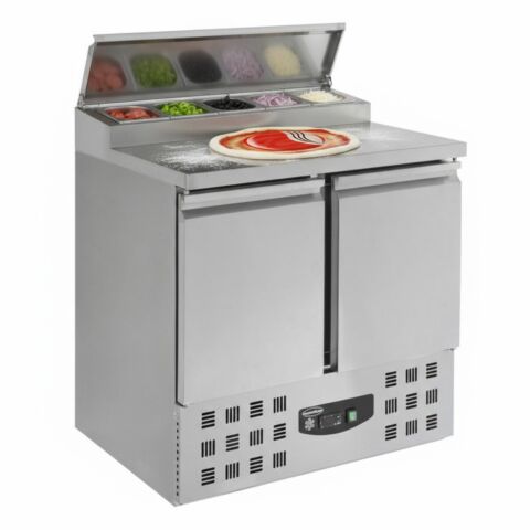 Saladette mit Deckel, 2 Türen, 5x 1/6GN, Breite 903mm