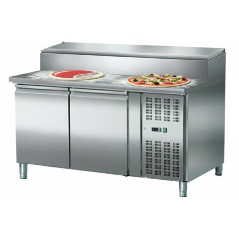 Skyrainbow Pizzatisch Zubereitungstisch 2-türig, 7× GN1/3, Breite 1510 mm