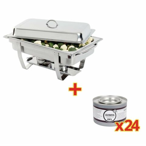SONDERANGEBOT Milan Chafing-Dish mit 24 x Brennpaste-Gastro-Germany