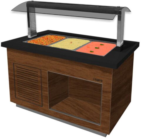 SARO Heißes Buffet Premium SB-H130 braun/schwarz 3x 1/1 GN