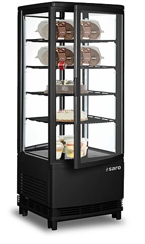 SARO Kühlvitrine mit Doppeltür SC100DT schwarz