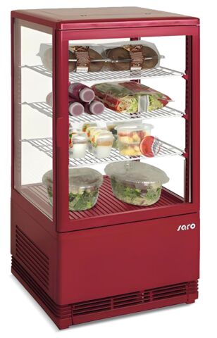 SARO Mini-Umluftkühlvitrine SC 70 rot-Gastro-Germany