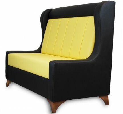 Sitzbank DIVA schwarz mit gelbem Rücken, Länge 120cm-Gastro-Germany