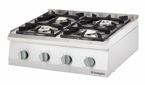 STALGAST Gas-Kochfeld mit 4 Brennern (3,5 + 5 + 2x7), 800mm