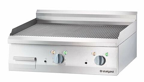 STALGAST Elektro-Griddleplatte, 800x700 mm, gerillte Grillfläche