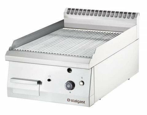 STALGAST Gas-Griddleplatte, verchromt, gerillt 400x700x250 mm