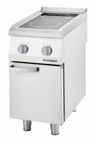 STALGAST Induktionsherd mit 2 Kochfeldern und 2-türigem Unterschrank