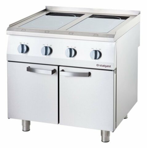 STALGAST Induktionsherd mit 4 Kochfeldern und 2-türigem Unterschrank