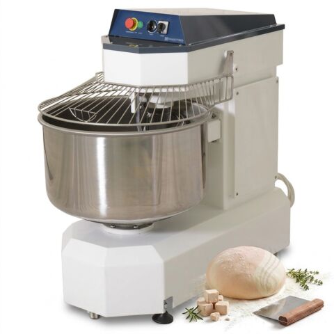Spiralteigkneter 45 kg/75 Liter, 2 Geschwindigkeiten, mit Timer