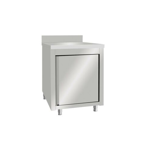 Edelstahl Arbeitsschrank Breite 600×600 mm mit Aufkantung & Flügeltüren