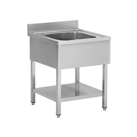 Skyrainbow Spültisch Edelstahl, 1 Becken mittig, Breite 800×700 mm