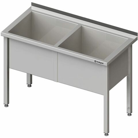 Topfspültisch TS05 1200x600x850mm, 2 Becken, Aufkantung