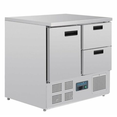 POLAR Kühltisch 1-türig mit 2 Schubladen 240L, 900x700x880 mm