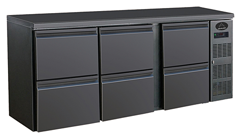 Flaschenkühltisch BBC360 I 537L I 6 Schubladen