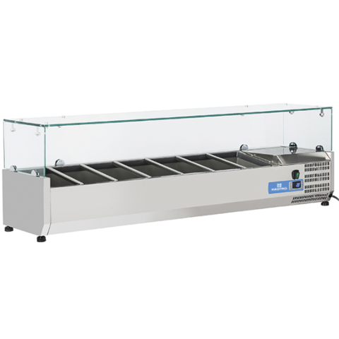 MASTRO Kühlaufsatzvitrine 7x GN 1/4, Breite 1500mm