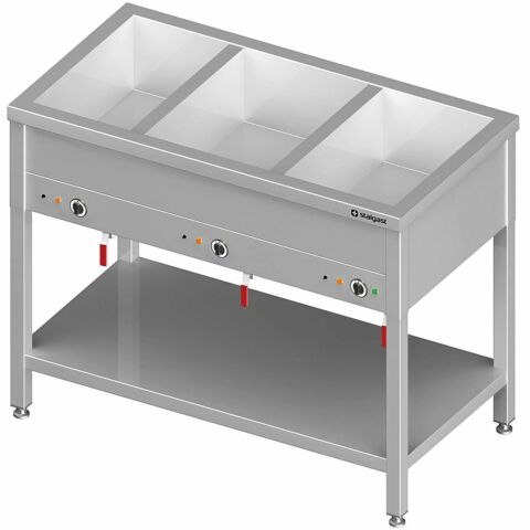 STALGAST Bain-Marie Standgerät mit separaten Becken für 3x GN1/1, 1085x600x850 mm