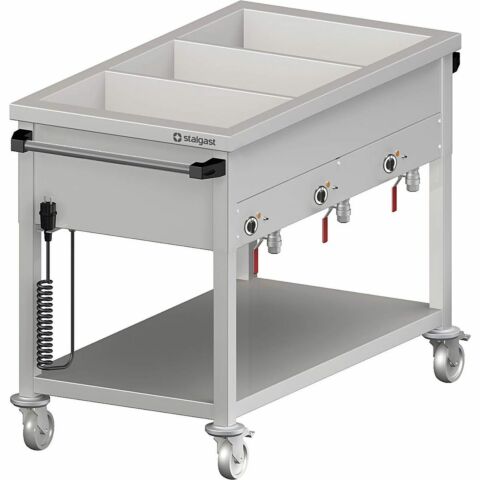 STALGAST Bain-Marie Wagen, mit 4 Becken für 4x GN1/1 ,1530x600x850 mm