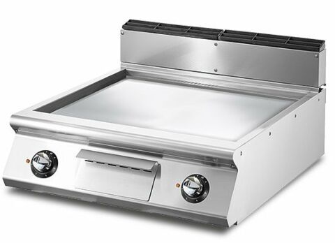 VIRTUS Elektro-Grillplatte, glatte verchromte Platte, Breite 800mm, 10.8 kW, 400V