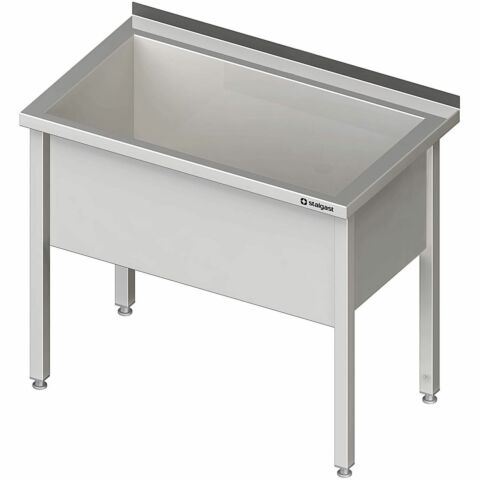 Topfspültisch 600x600x850mm, 1 Becken, Aufkantung