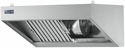 CHROMOnorn Wandhaube mit Ventilator und LED-Einbaubeleuchtung 1400x900x450mm